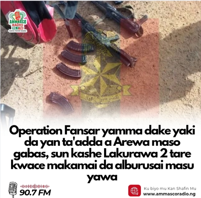 Operation Fansar yamma dake yaki da yan ta'adda a Arewa maso gabas, sun kashe Lakurawa 2 tare kwace makamai da alburusai masu yawa
